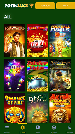 Jeux mobiles de casino Pots of Luck