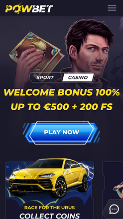 Page d'accueil mobile du casino Powbet