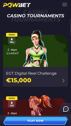 Tournois mobiles du casino Powbet