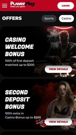 Promotions mobiles du casino PowerPlay