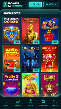 Jackpot mobile du casino PowerUp