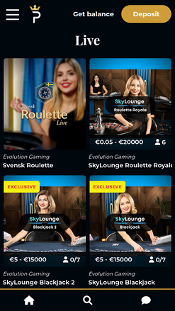 Croupier en direct mobile de Premier Live Casino