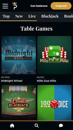 Premier Live Casino Mobile Tischspiele
