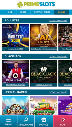 Live Dealer Mobile di Prime Slots