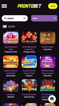 Jeux mobiles de casino Prontobet