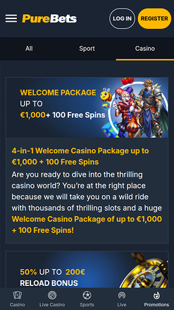 PureBets Casino Mobile Promotions
