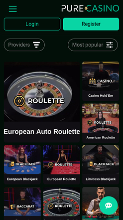 Croupier en direct sur mobile PureCasino