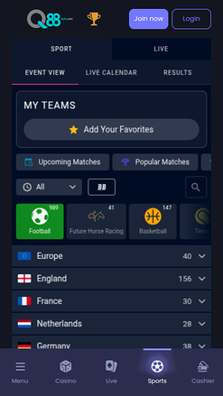 Q88bets Sport Mobile
