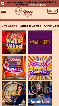 Queen Vegas Casino Mobile Live Dealer