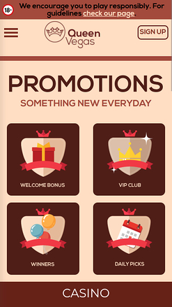 Queen Vegas Casino Mobile-Aktionen