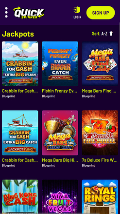 Jackpot mobile du casino Quickspinner