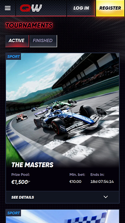 Tournois mobiles du casino Quickwin