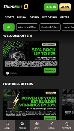 QuinnBet Casino Mobile Promotions