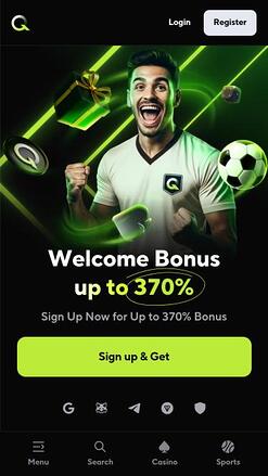 Qzino Casino mobile Homepage