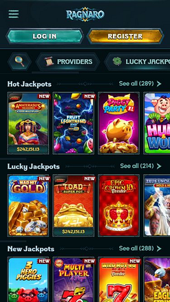 Ragnaro Casino Mobile Jackpots