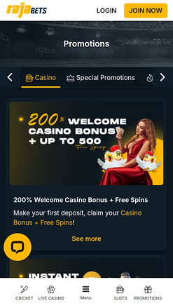 Promozioni mobile del casinò Rajabets