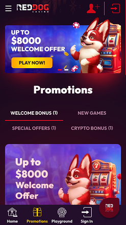 Red Dog Casino Mobile Promotions