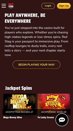 Jackpot móvil del casino Red Stag