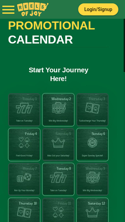 Calendrier mobile de Reels of Joy