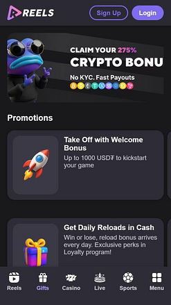 Акции мобильного казино Reels.io
