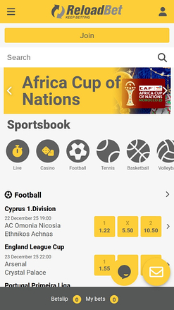 ReloadBet Casino Deportes Móviles