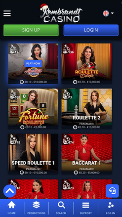 Rembrandt Casino Mobile Live Dealer