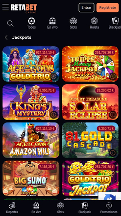 Jackpot mobile RetaBet