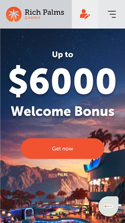 Page d'accueil mobile du casino Rich Palms