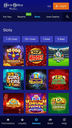 Jeux mobiles de casino Rich Reels