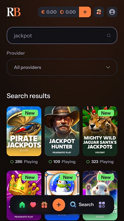 Jackpot mobile du casino RichBet