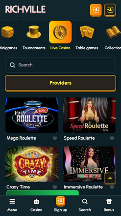 Cassino Richville Mobile com Dealer ao Vivo