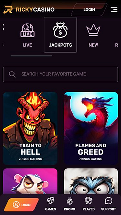 Ricky Casino Mobile Jackpot