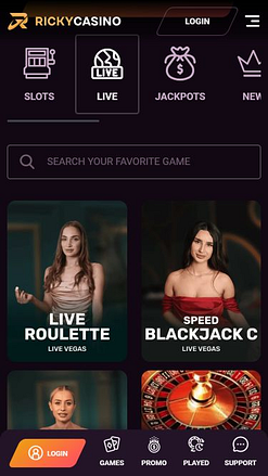 Ricky Casino Mobile Live Dealer