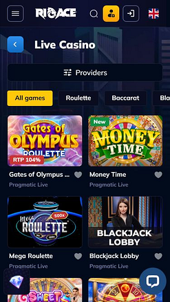 Rioace Casino Mobile Live Dealer