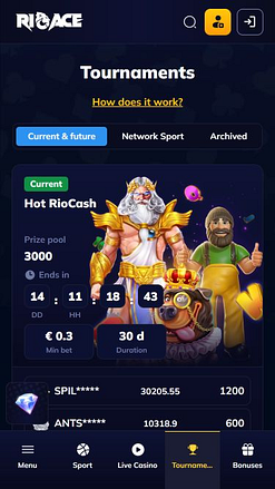 Rioace Casino Mobile Tournaments