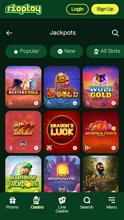 Jackpot mobile du casino Rioplay