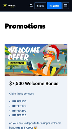 Ripper Casino Mobile Promotions