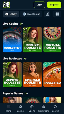 Live-Dealer von Rise of Bets Casino Mobil