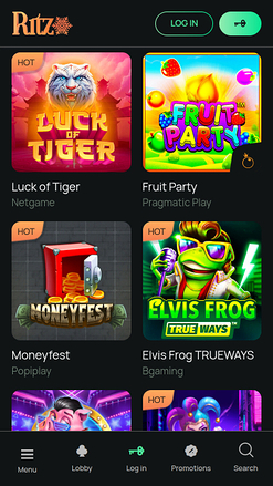 Jeux mobiles de casino Ritzo