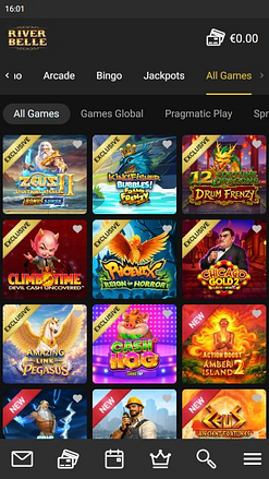 Riverbelle Casino Mobile Games
