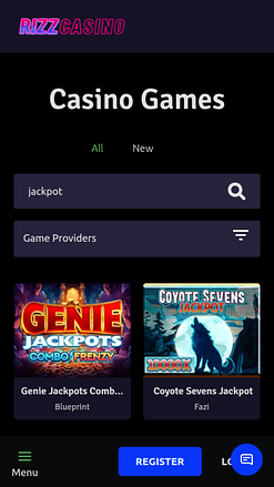 Jackpot mobile del casinò Rizz