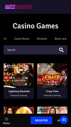 Rizz Casino Mobile Croupier dal Vivo