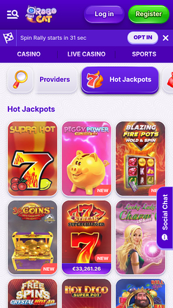Jackpot mobile du casino Robocat