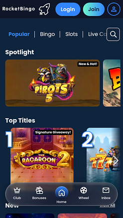 Rocket Bingo Casino Mobile Games