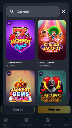 Jackpot mobile du casino RocketPlay