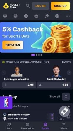 RocketPlay Casino Paris sportifs mobiles