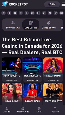 Rocketpot Casino Mobile Live Dealer