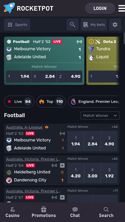 Rocketpot Casino Mobile Sportsbook