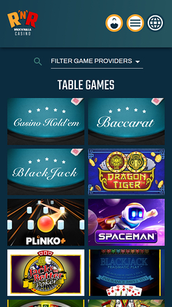RockNRolla Casino Mobile Table Games