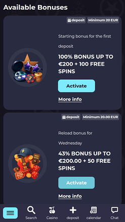 Promotions mobiles du casino RockstarWin